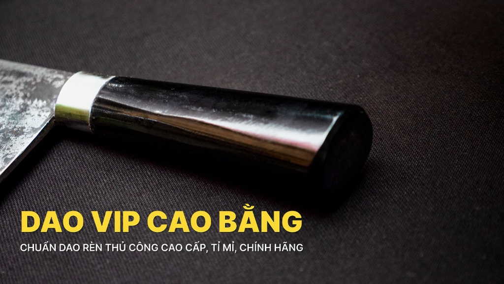 Dao chặt xương sắc bén - Thép nhíp ô tô - Cán mun khâu inox - G06M DAO VIP CAO BẰNG