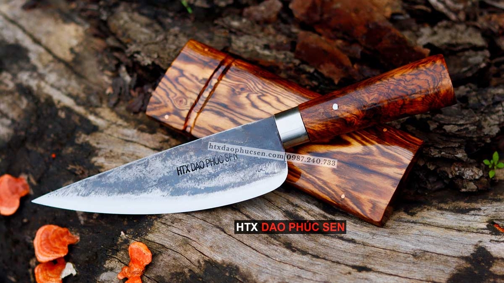 Dao bầu lọc 16 - Thép nhíp ô tô - Cán vỏ gỗ cẩm - G08VG / HTX DAO PHÚC SEN