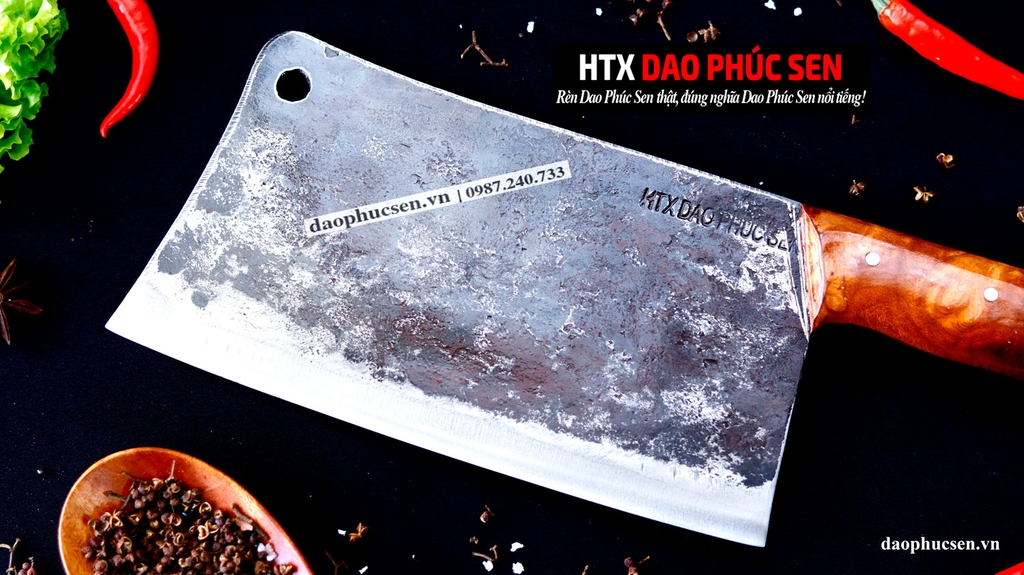 Dao chặt xương sắc bén - Thép nhíp ô tô - Cán ốp nu - N10OND