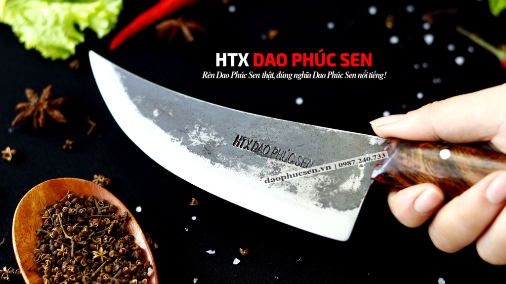 DAO LỌC - THÁI 01 CÁN GỖ TỰ NHIÊN G14 | DAO VIP - HTX DAO PHÚC SEN