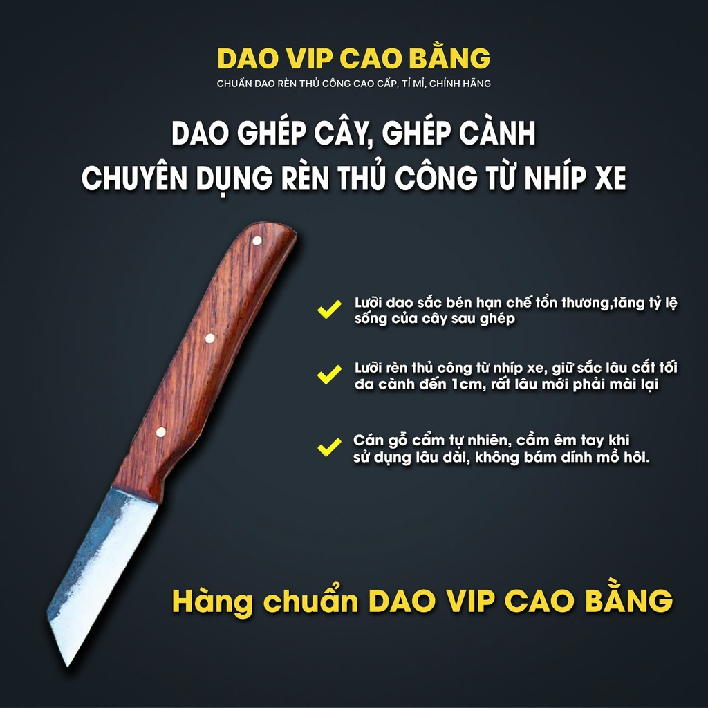 Dao rọc giấy ghép cây thép nhíp xe DRG chất lượng, hàng chuẩn CHÍNH HÃNG CỦA DAO VIP CAO BẰNG