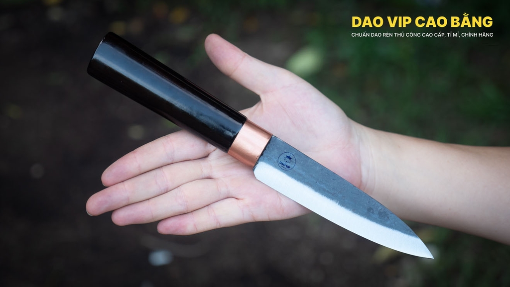 Dao bóc tỏi, gọt hoa quả cán gỗ mun DBTMDD, hàng chuẩn chính hãng CỦA DAO VIP CAO BẰNG