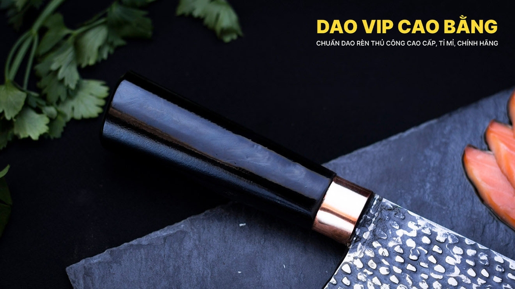 Dao chặt xương sắc bén - thép nhíp ô tô - cán mun khâu đồng - DCX05MDD DAO VIP CAO BẰNG