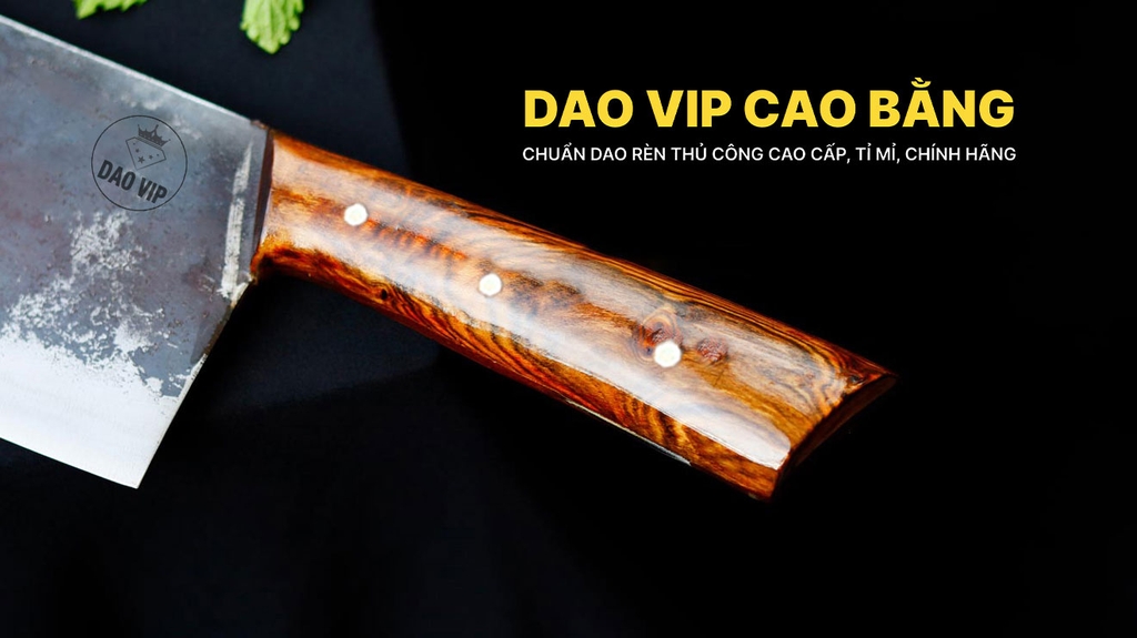 Dao chặt gà sắc bén - Thép nhíp ô tô - Cán ốp nu - G05OND DAO VIP CAO BẰNG