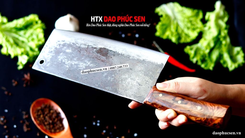 Dao chặt xương sắc bén - Thép nhíp ô tô - Cán ốp cẩm - G06OCD
