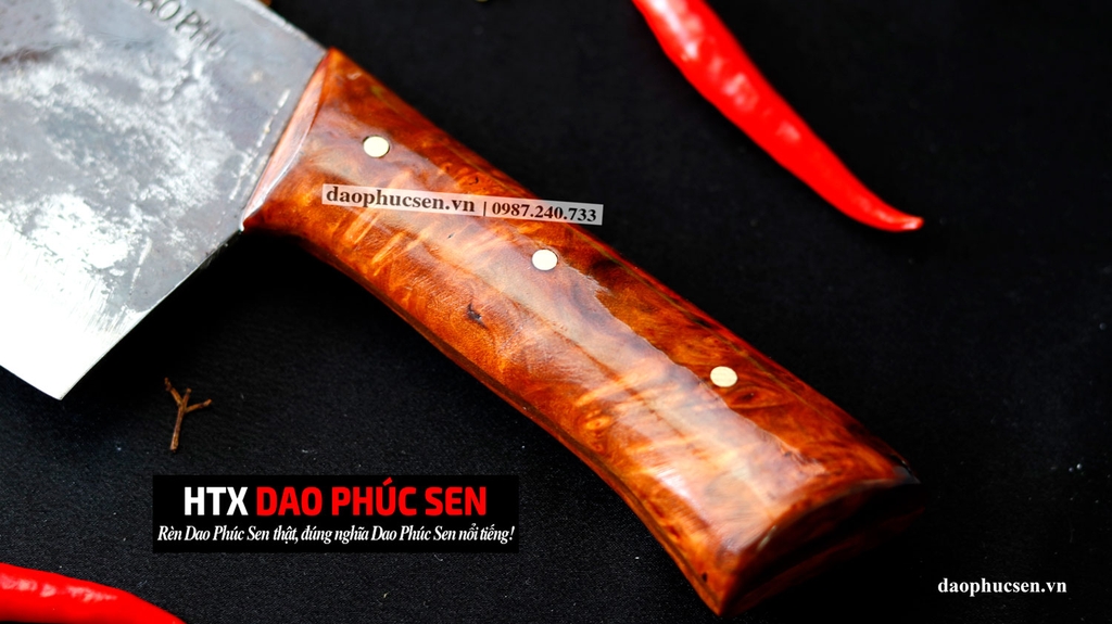 Dao chặt gà sắc bén - Thép nhíp ô tô - Cán ốp nu - G05OND