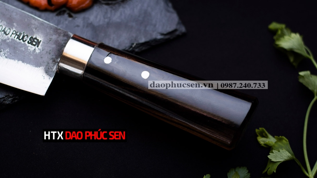 Dao chặt gà chặt cây -Thép nhíp ô tô - Cán cẩm khâu inox - G07M