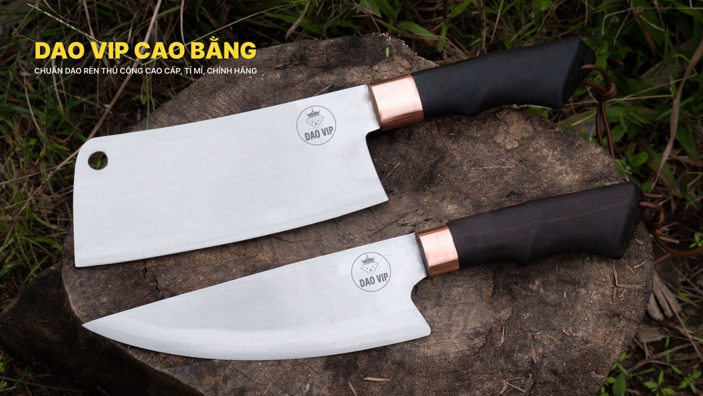 Cặp dao chặt thái thép trắng cao cấp CD16 DAO VIP CAO BẰNG