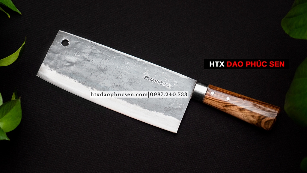 Dao chặt gà đa năng sắc bén - Thép nhíp ô tô - Cán gỗ tự nhiên khâu inox - G05