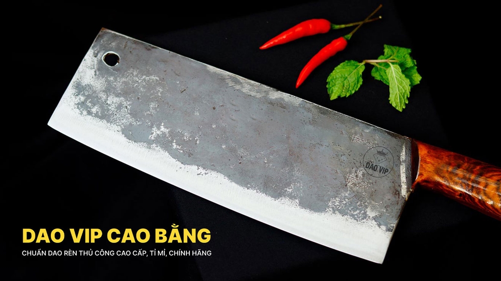 Dao chặt gà sắc bén - Thép nhíp ô tô - Cán ốp nu - G05OND DAO VIP CAO BẰNG