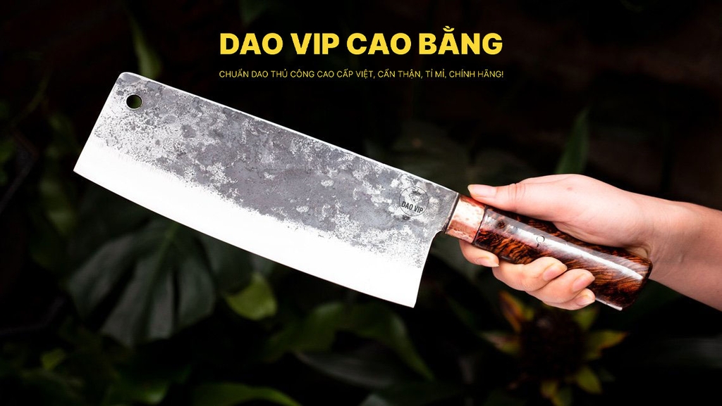 Dao chặt gà sắc bén - Thép nhíp ô tô - Cán cẩm - khâu đồng - G05TDD DAO VIP CAO BẰNG