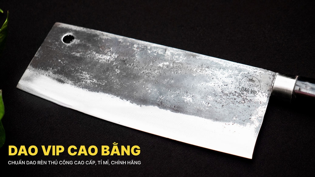 Dao chặt xương sắc bén - Thép nhíp ô tô - Cán mun khâu inox - G06M DAO VIP CAO BẰNG