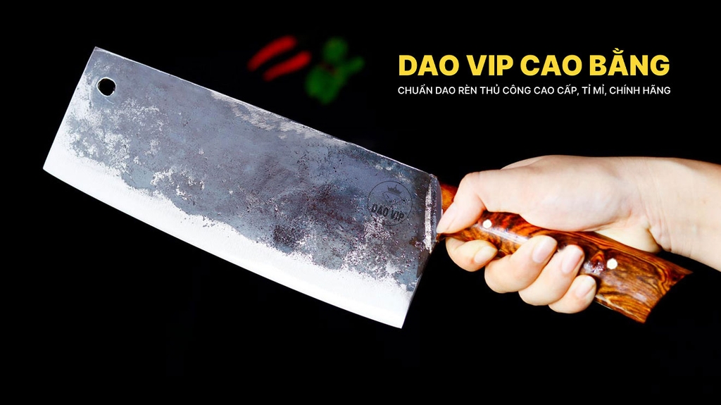 Dao chặt gà sắc bén - Thép nhíp ô tô - Cán ốp nu - G05OND DAO VIP CAO BẰNG