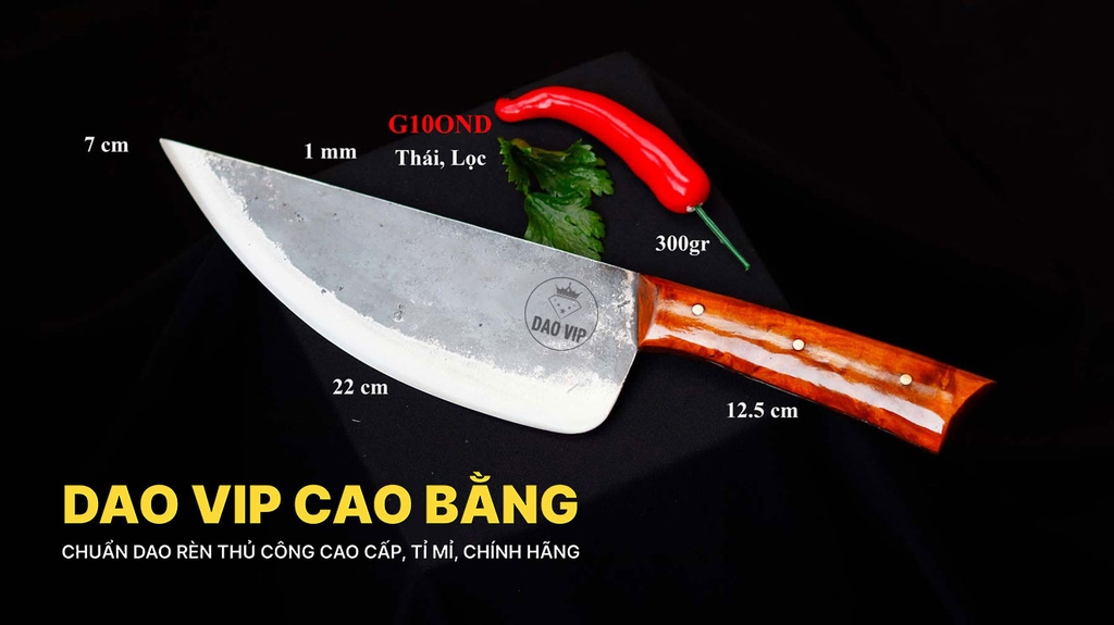 Dao phúc sen bầu lọc 22 G10OCD cán ốp cẩm DAO VIP CAO BẰNG