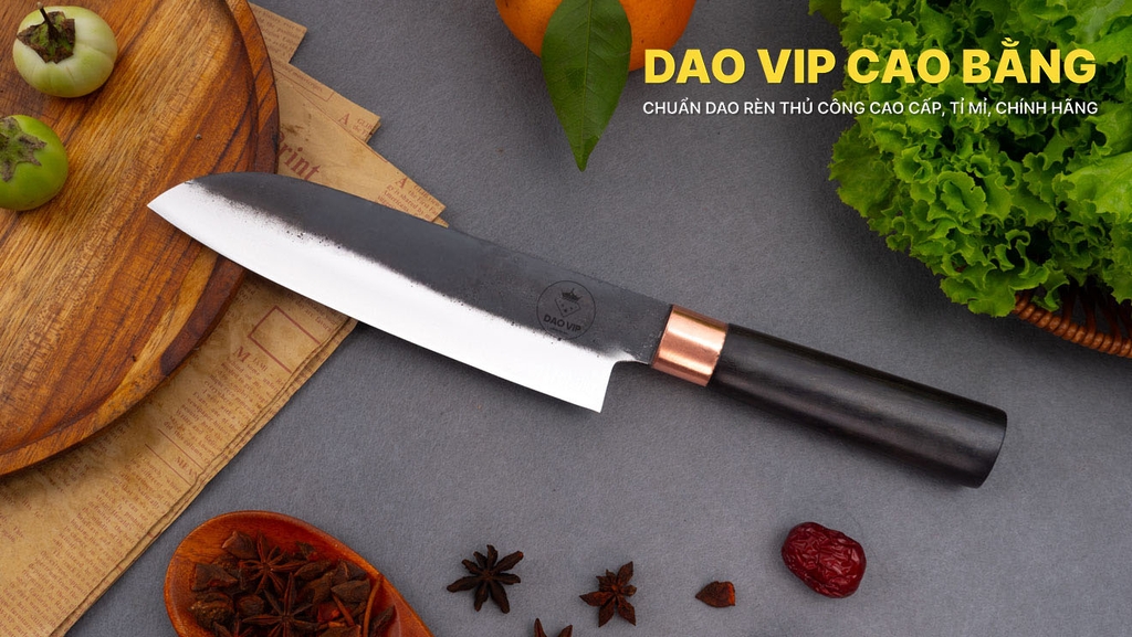 Dao lọc thịt thép nhíp xe cán gỗ mun CL10NMDD DAO VIP CAO BẰNG