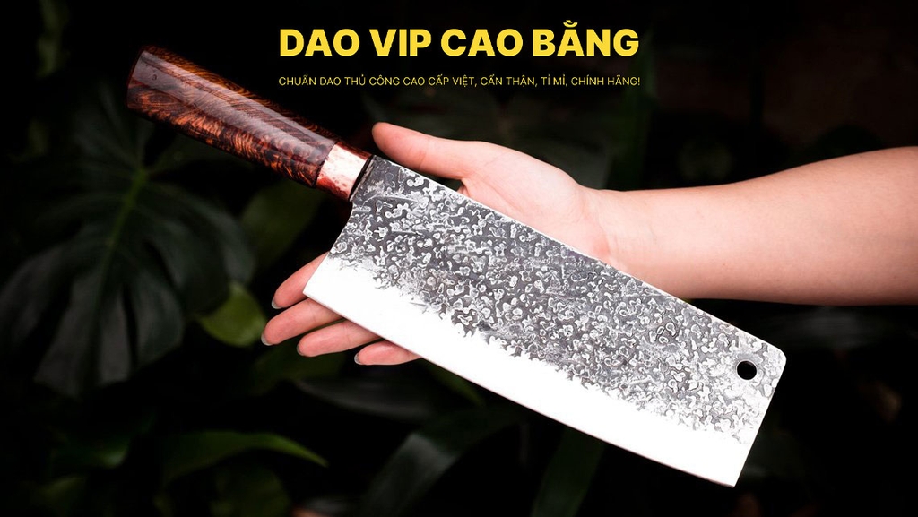 Dao chặt gà sắc bén - Thép nhíp ô tô - Cán cẩm - khâu đồng - G05TDD DAO VIP CAO BẰNG
