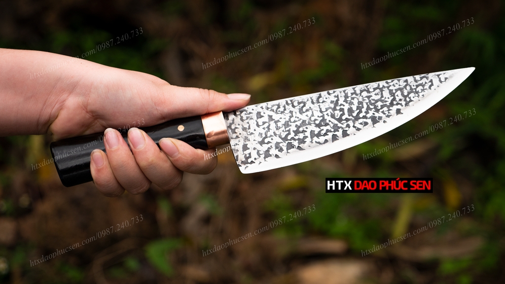 Dao bầu lọc 16 chống dính thép nhíp xe cán gỗ mun G08TMDD / HTX DAO PHÚC SEN