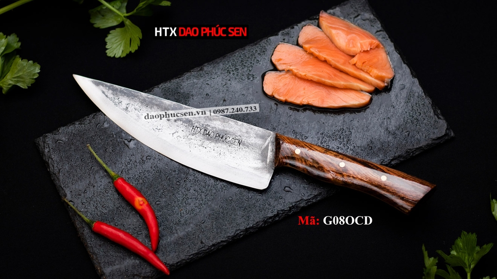 DAO BẦU LỌC 16 thép nhíp xe cán gỗ cẩm G08OCD / HTX DAO PHÚC SEN