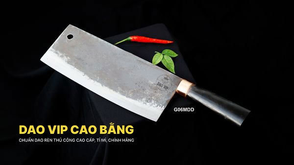 Dao chặt gà sắc bén - Thép nhíp ô tô - Cán mun khâu đồng - G05MDD DAO VIP CAO BẰNG