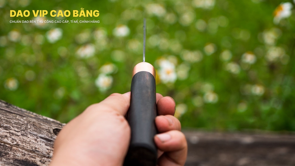 Dao bóc tỏi, gọt hoa quả cán gỗ mun DBTMDD, hàng chuẩn chính hãng CỦA DAO VIP CAO BẰNG