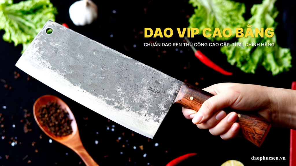 Dao chặt xương sắc bén - Thép nhíp ô tô - Cán ốp cẩm - G06OCD DAO VIP CAO BẰNG