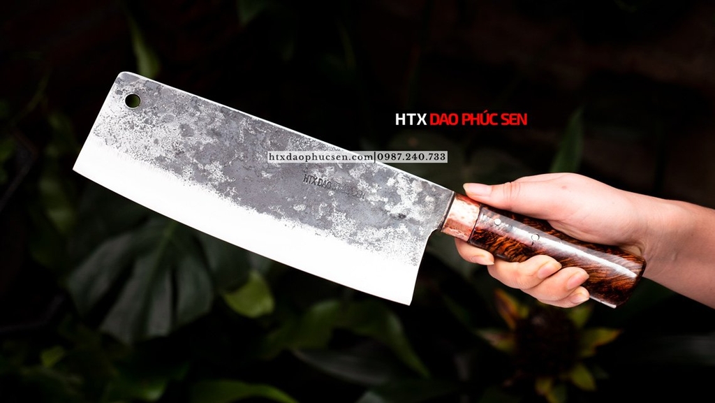 Dao chặt gà sắc bén - Thép nhíp ô tô - Cán cẩm - khâu đồng - G05TDD