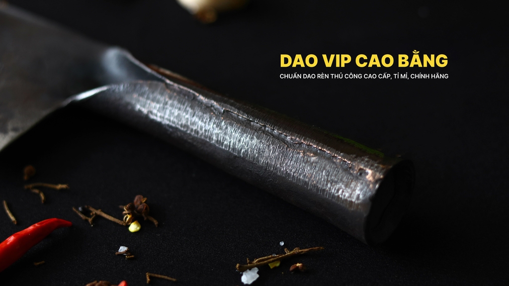 Dao thái sắc bén - Cán sắt thép nhíp ô tô S02, dễ mài lại, HÀNG CHUẨN CỦA DAO VIP CAO BẰNG