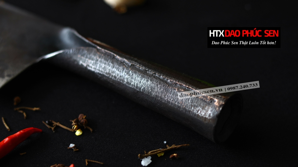 Dao thái sắc bén - Cán sắt thép nhíp ô tô S02, dễ mài lại, HÀNG CHUẨN CỦA DAO VIP - HTX DAO PHÚC SEN