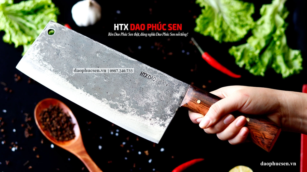 Dao chặt xương sắc bén - Thép nhíp ô tô - Cán ốp cẩm - G06OCD