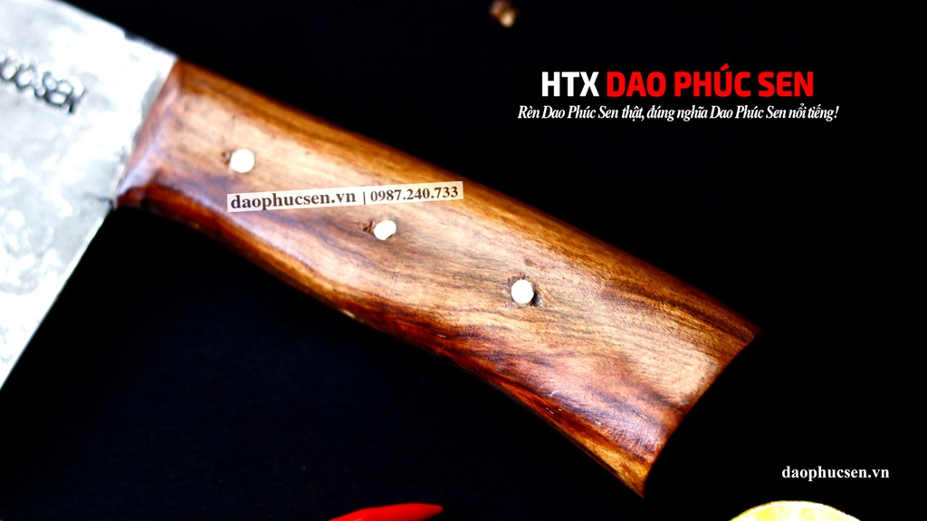 Dao chặt - thái bản 10 - Thép nhíp ô tô - Cán ốp cẩm - CTB10OCD
