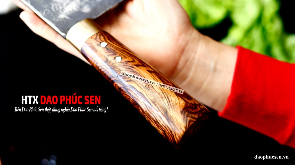 Dao chặt xương sắc bén - Thép nhíp ô tô - Cán cẩm khâu đồng - N10D