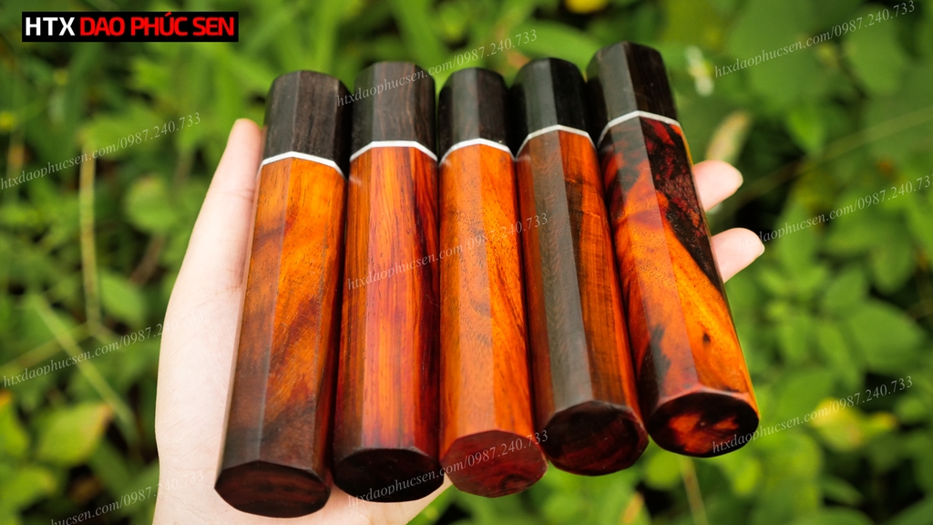 Cán dao Nhật bát giác gỗ mun, trắc - CN08