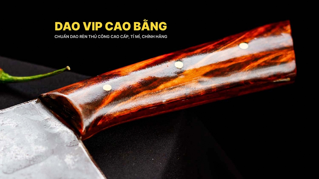 Dao chặt xương sắc bén - Thép nhíp ô tô - Cán ốp cẩm N10OCD DAO VIP CAO BẰNG