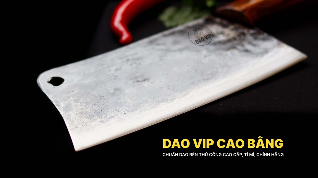 Dao chặt gà sắc bén -Thép nhíp ô tô - Cán ốp nu - N09OCD DAO VIP CAO BẰNG