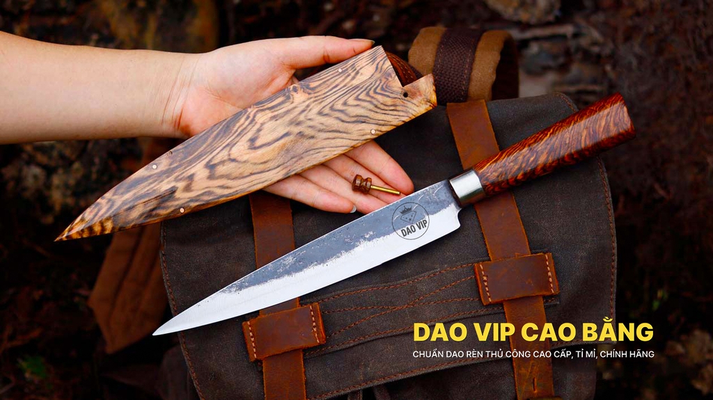 Da0 Phile vỏ gỗ N14VG thép nhíp xe Dao Vip Cao Bằng