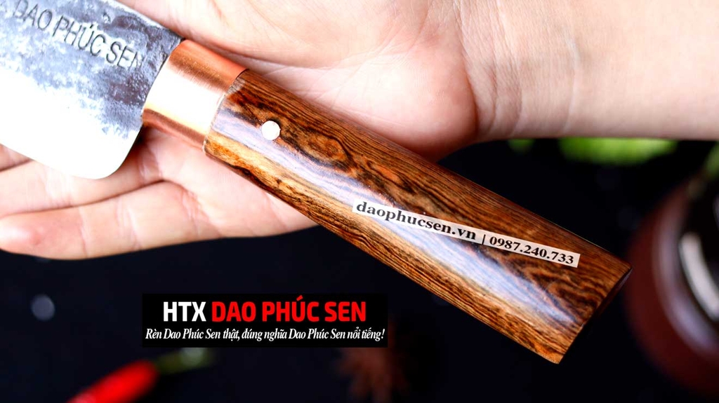 DAO BẦU LỌC 16 thép nhíp xe cán gỗ cẩm / HTX DAO PHÚC SEN