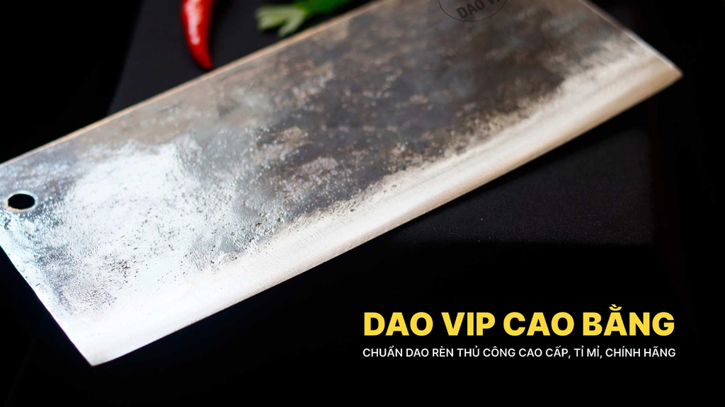 Dao thái phở bản 10 - Thép nhíp ô tô - Cán cẩm khâu đồng - GTPCDD - DAO VIP CAO BẰNG