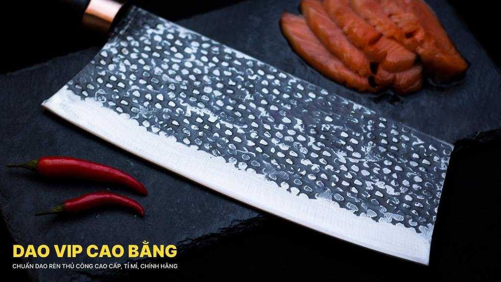 Dao chặt xương sắc bén - thép nhíp ô tô - cán mun khâu đồng - DCX05MDD DAO VIP CAO BẰNG