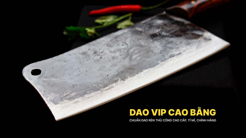Dao chặt xương sắc bén - Thép nhíp ô tô - Cán ốp nu - N10OND DAO VIP CAO BẰNG
