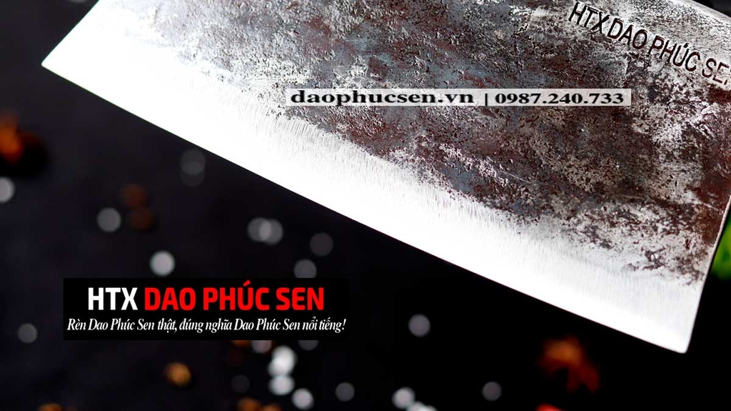 Dao chặt gà sắc bén -Thép nhíp ô tô - Cán cẩm khâu đồng - N09DD