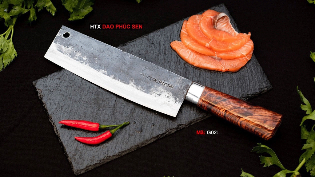 Dao Thái Thịt G02 Thép Nhíp Sắc Bén, Giữ Sắc Lâu, Dễ Mài Lại Hàng Chuẩn Dao Vip - HTX Dao Phúc Sen 