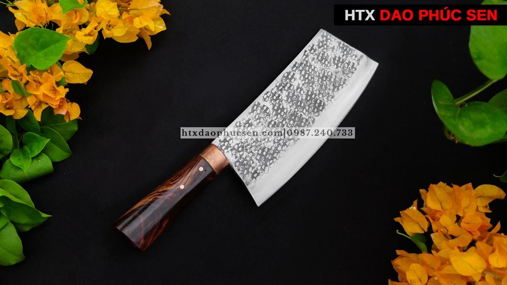 Dao chặt xương sắc bén - Thép nhíp ô tô - Cán cẩm khâu đồng - DCX05DD