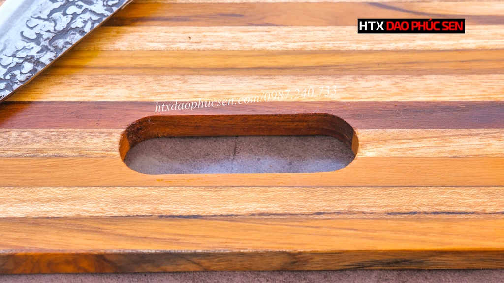 Thớt Gỗ Teak Cao Cấp - Cắt Thái, Trang Trí - 30,5x20,5x1,4cm - CNTN01 | HTX DAO PHÚC SEN
