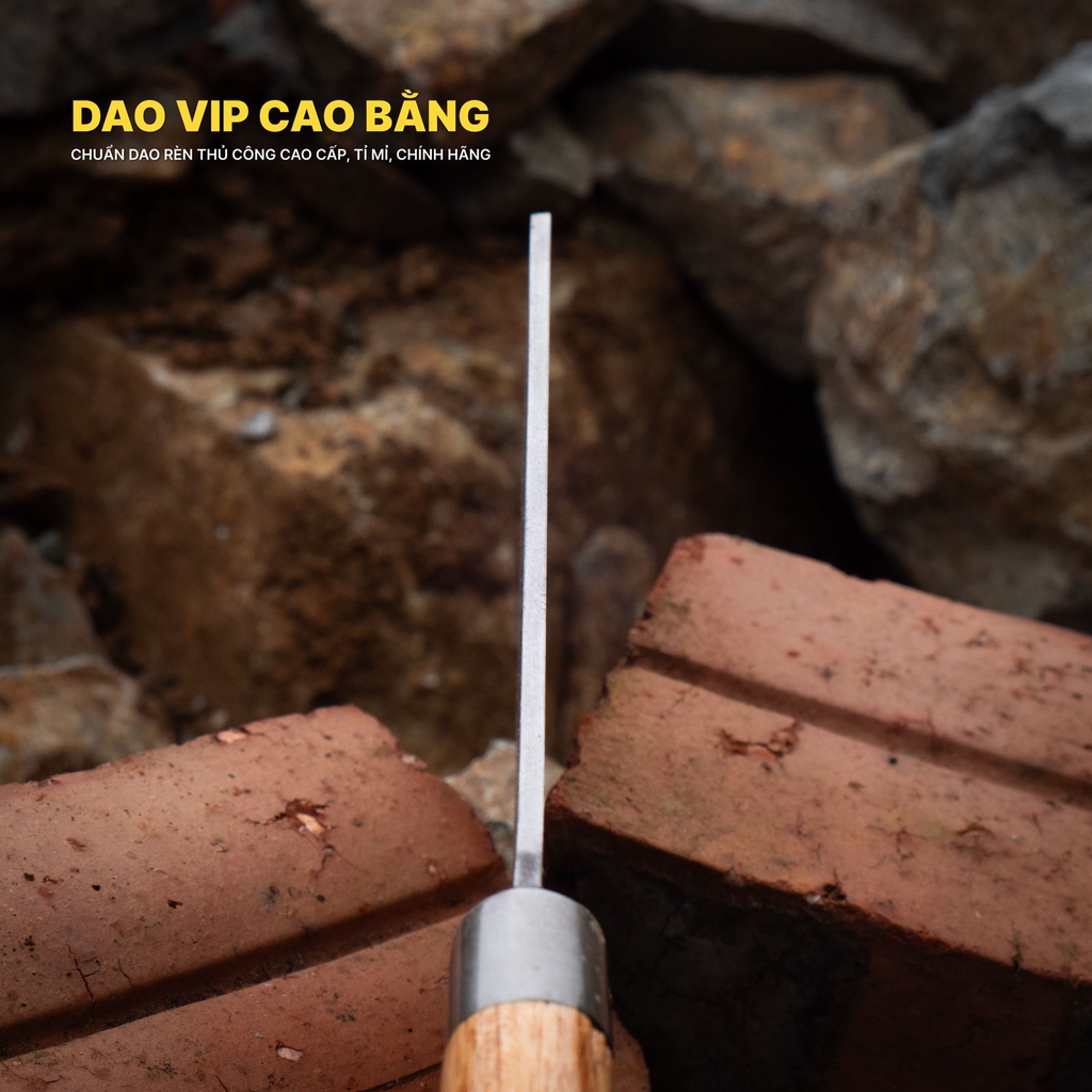 Dao xây thép trắng rèn thủ công bền đẹp đầm tay DXKR