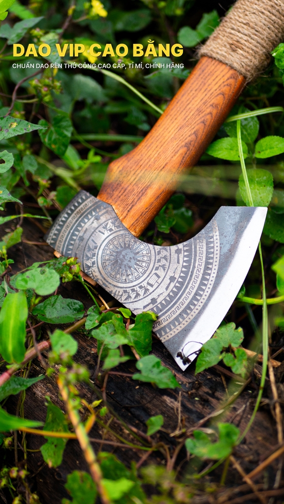 Rìu đi rừng họa tiết trống đồng R09 DAO VIP CAO BẰNG