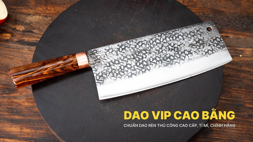 Dao chặt xương sắc bén - Thép nhíp ô tô - Cán cẩm khâu đồng - G06TDD DAO VIP CAO