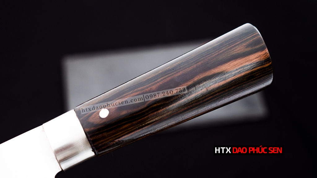 Dao lọc thái thép trắng cán mun - LKM