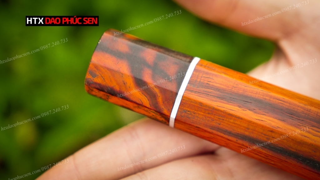 Cán dao Nhật bát giác gỗ trắc - CN09