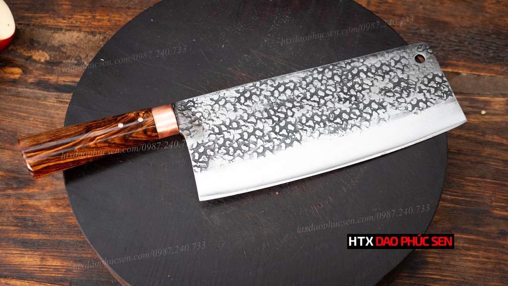Dao chặt xương sắc bén - Thép nhíp ô tô - Cán cẩm khâu đồng - G06TDD