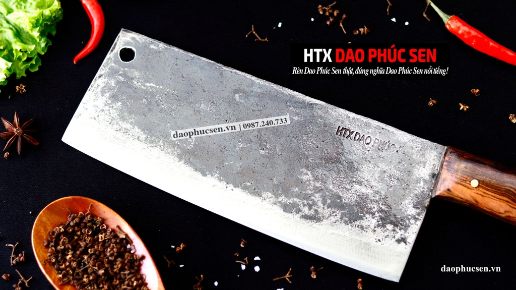 Dao chặt xương sắc bén - Thép nhíp ô tô - Cán ốp cẩm - G06OCD